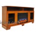 Cambridge CAM6022-1TEKLED Savona 59 in. Electric Fireplace in Teak with Entertainment Stand and Multi-Color LED Flame Display - B075QJ4KJ1